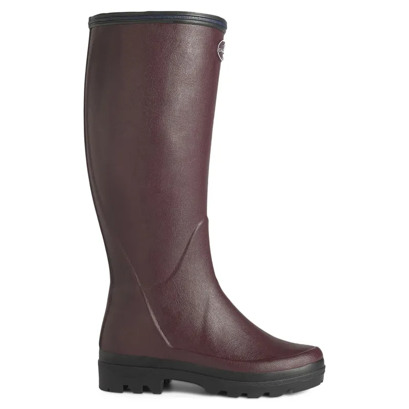 Le Chameau Giverny Jersey Lined Wellington in Cherry